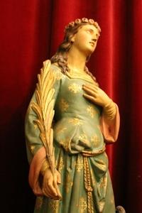 St. Philomena Statue en plaster polychrome, France 19th century