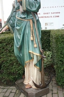 St Philomena Statue en Terra - Cotta polychrome, France 19th Century