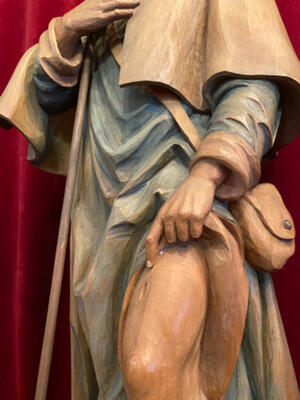 St. Rochus Statue en Carved Wood , Southern Germany 20 th century ( Anno 1925 )