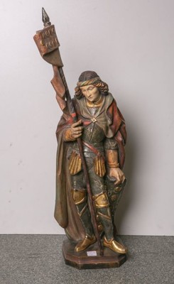 St. Sebastian Statue en hand-carved wood polychrome, Southern Germany 20th Century
