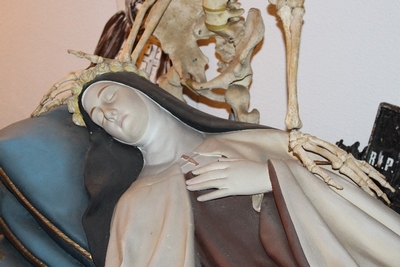 St. Theresia Statue en plaster polychrome, France 19th century
