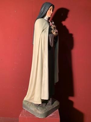 St. Theresia Statue en Plaster polychrome, Belgium 19th century