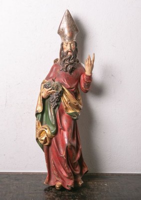St. Urbanus  en hand-carved wood polychrome, Southern Germany 20th Century