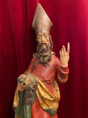 St. Urbanus  en hand-carved wood polychrome, Southern Germany 20th Century