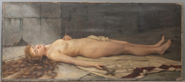 1  St.Ursula On Her Deathbed Painting Louis Justin Maurice Perrey (1856-1904)
