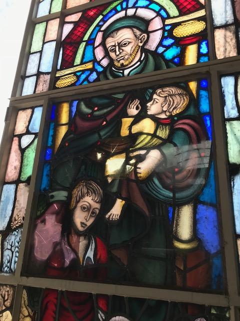 1  Stainded Glass Window St. Vincentius. Some Restoration Needed