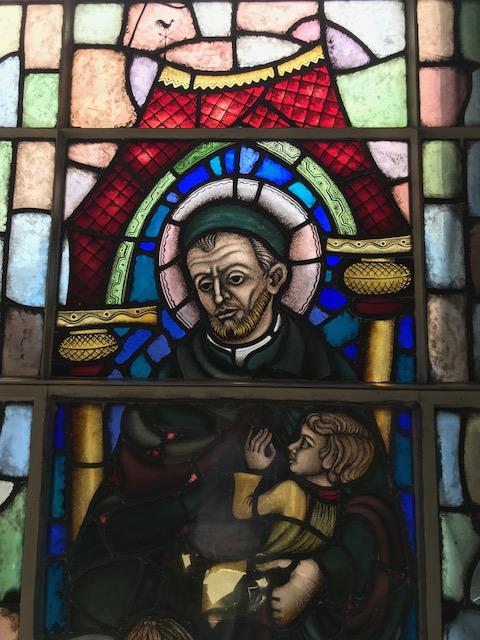 1  Stainded Glass Window St. Vincentius. Some Restoration Needed