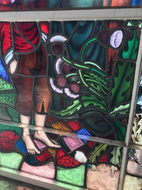 1  Stainded Glass Window St. Vincentius. Some Restoration Needed