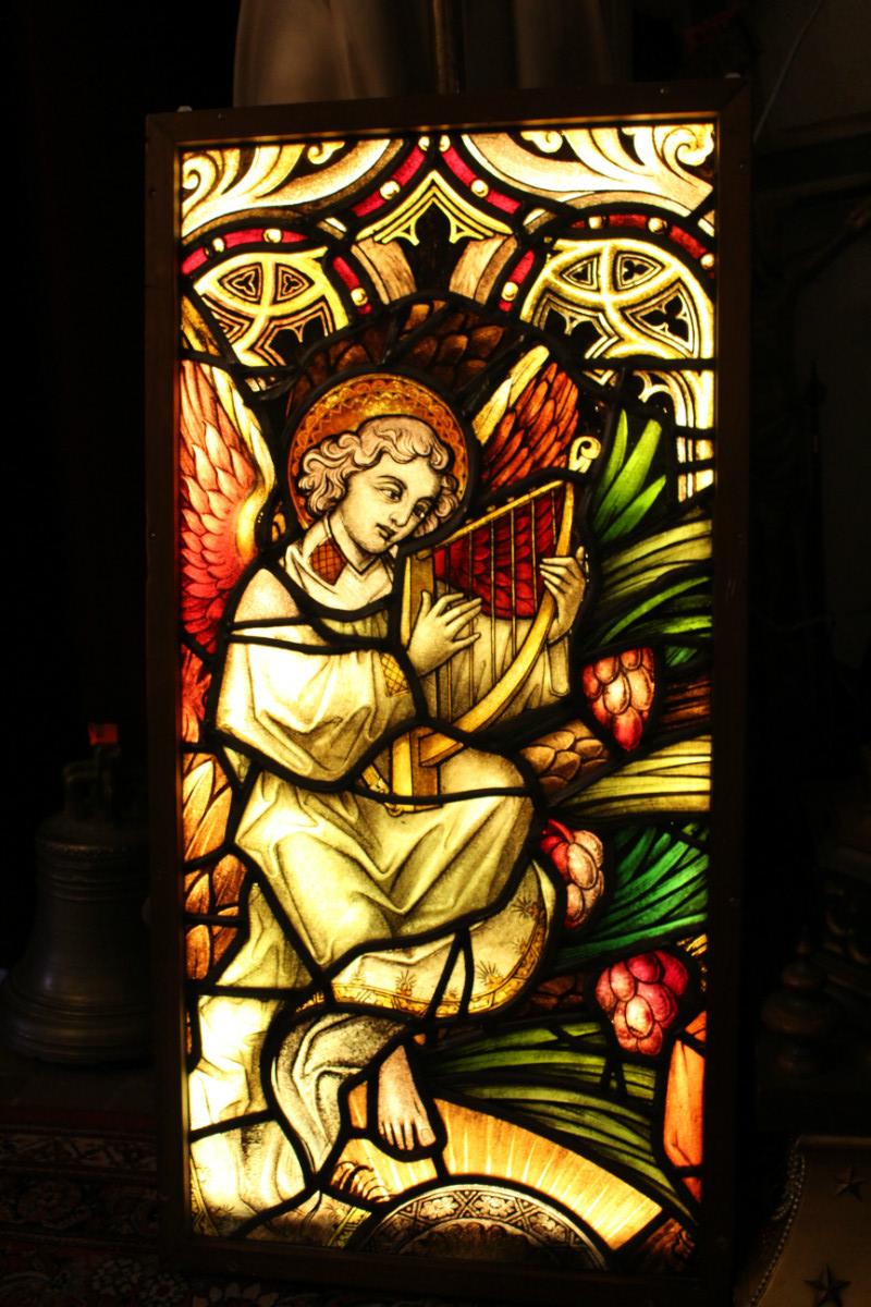 1  Stained Glass Window Framed / Led Light.