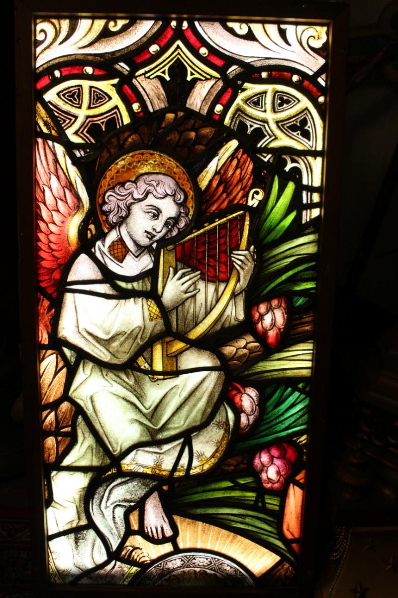 1  Stained Glass Window Framed / Led Light.