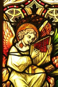 Stained Glass Window Framed / Led Light. en glass, Dutch 19th century / 1875