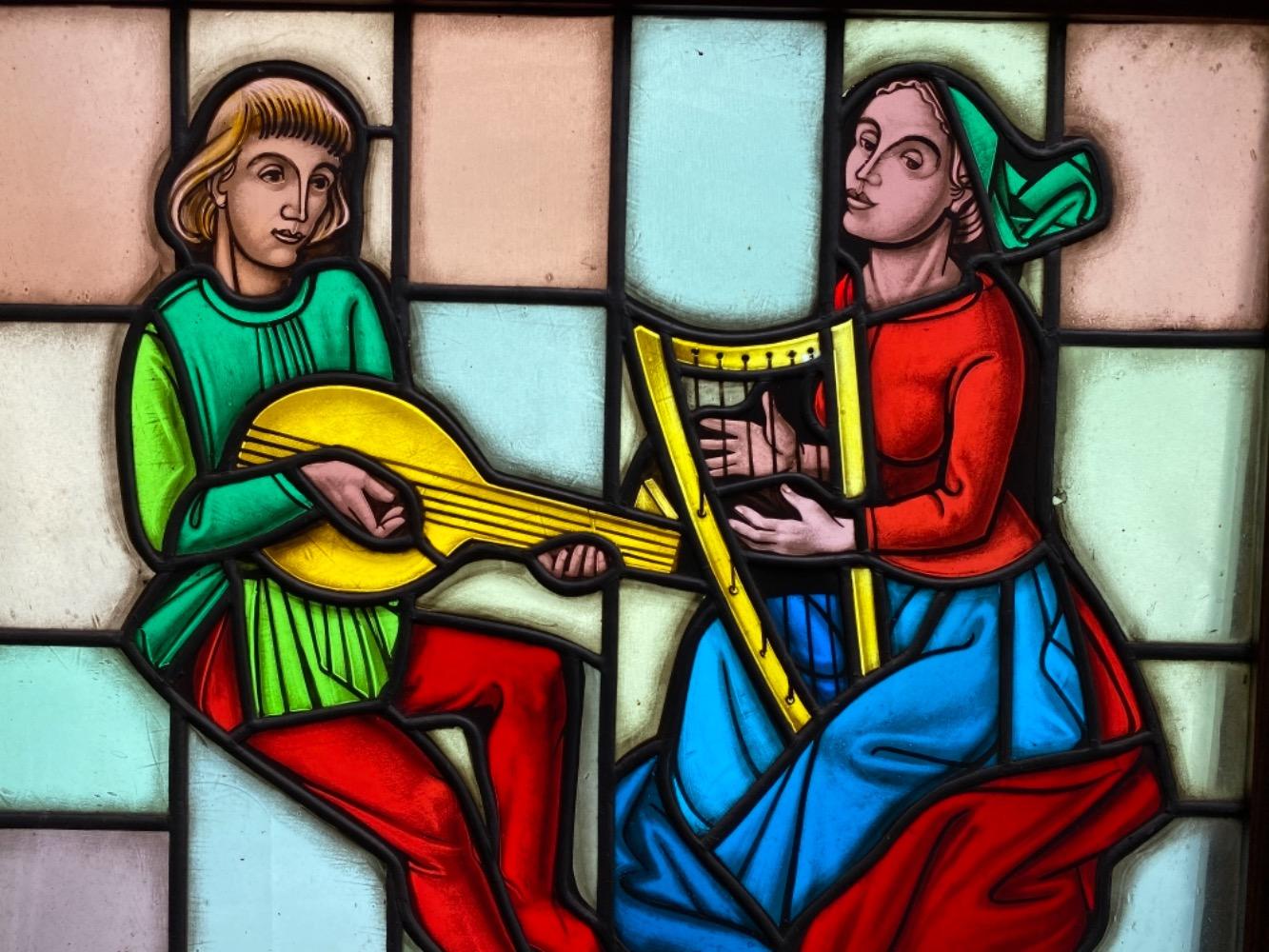 1  Stained Glass Window Signed : Fritz Haufler