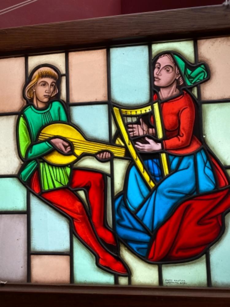 1  Stained Glass Window Signed : Fritz Haufler