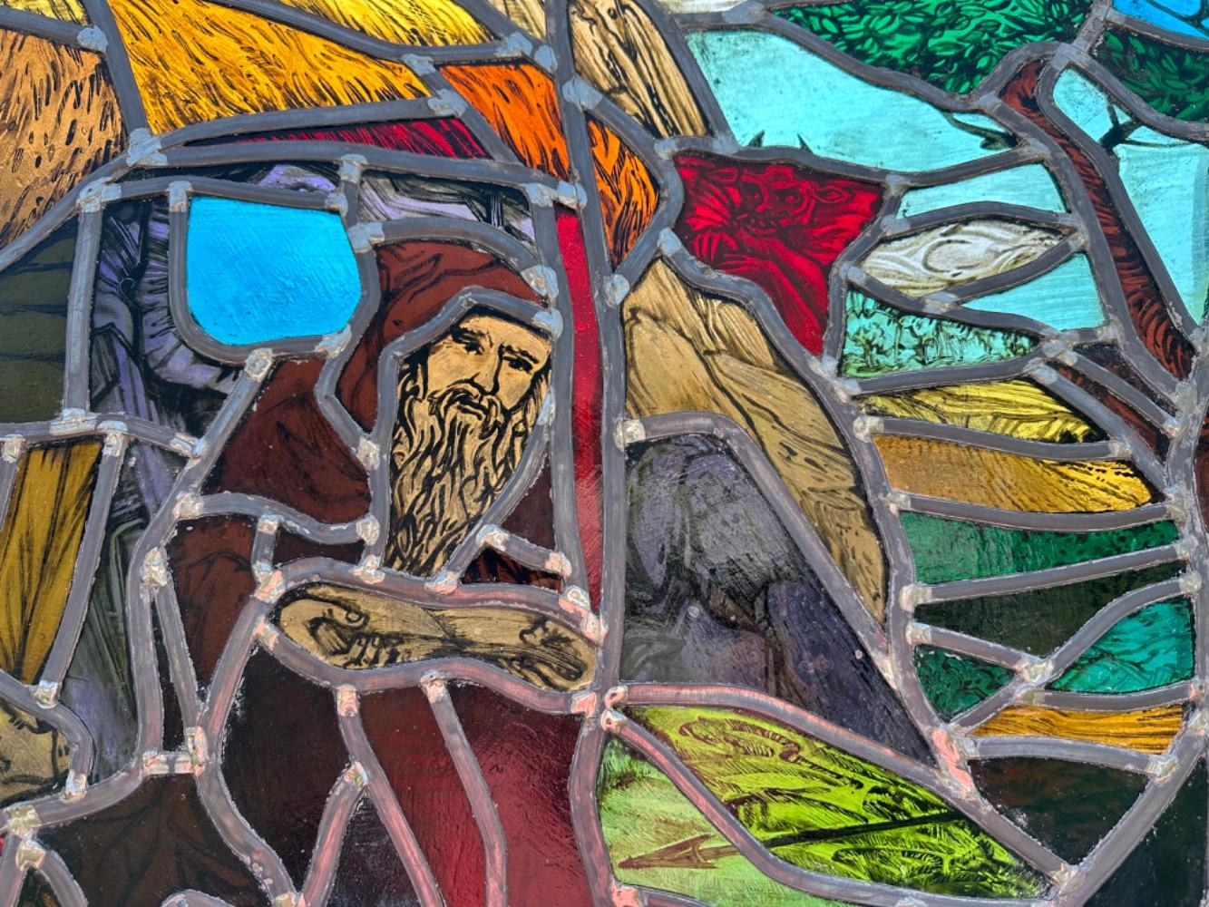 1  Stained Glass Window St. Anthony Abbot By Dhr Theo Verbaal.