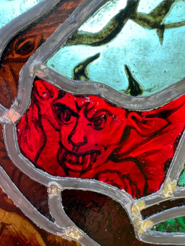 1  Stained Glass Window St. Anthony Abbot By Dhr Theo Verbaal.