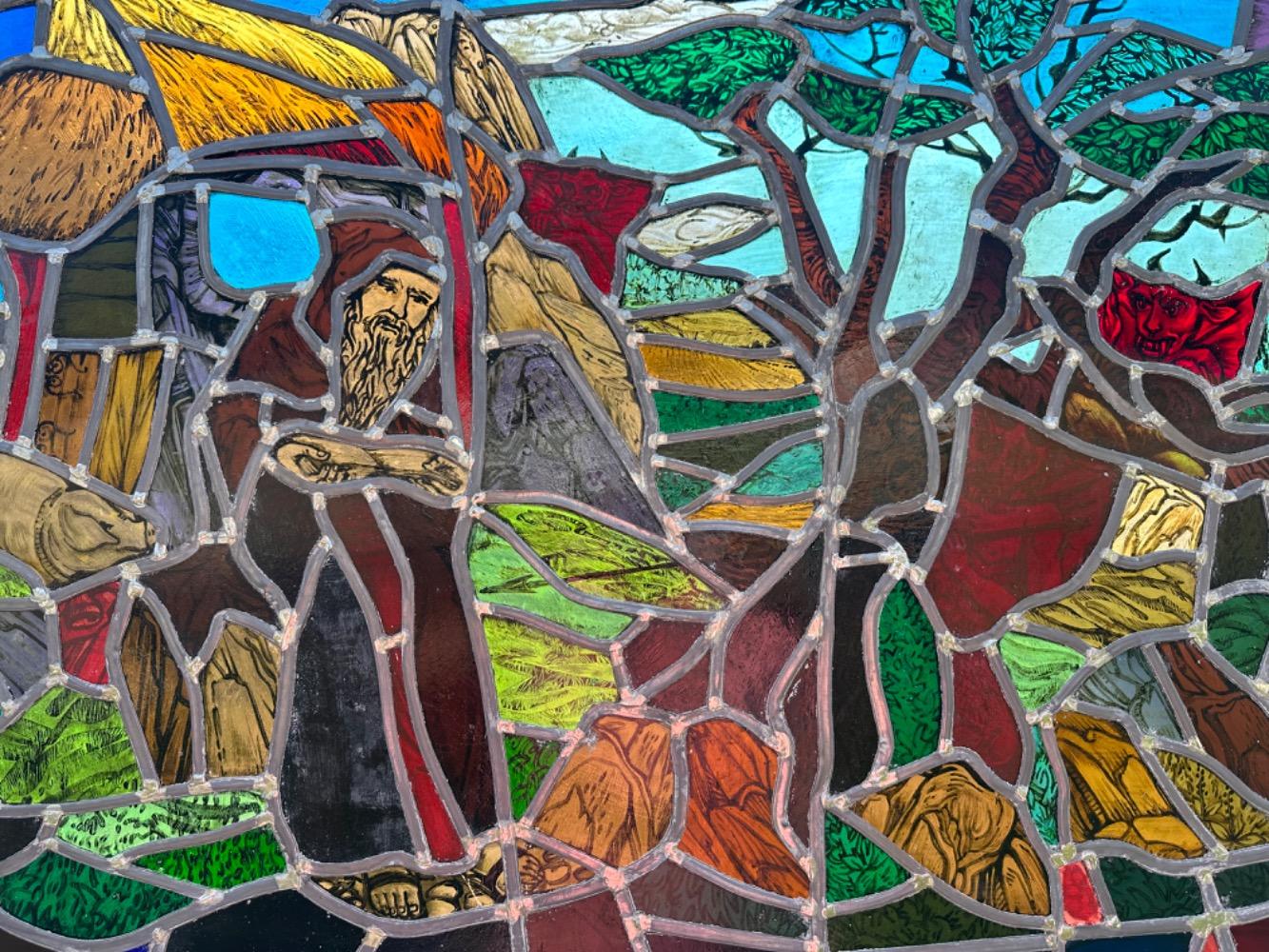 1  Stained Glass Window St. Anthony Abbot By Dhr Theo Verbaal.