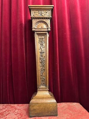 Standing Pedestal en Wood Oak, 19 th century