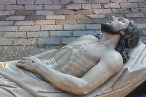 Statue Died Christ en wood polychrome, Vienna 19th century