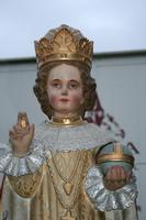 Statue Infant / Jesus Of Praque en Plaster polychrome, Belgium 19th century ( anno 1875 )