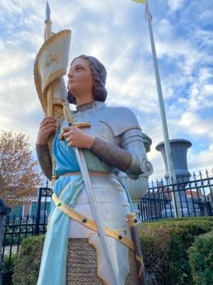 Statue Jeanne D Arc / Joan Of Arc en Plaster polychrome, France