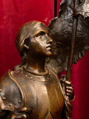 Statue Jeanne D'Arc Louis Gossin : 1846 - 1928. en Bronze / Marble, Paris France 19 th century