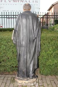 Statue Of The Bienheureux / Blessed Pierre Fourier / 1565 - 1640 en Terra-Cotta polychrome, France 19th century