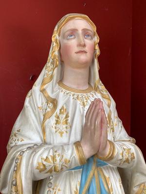 Statue Our Lady Of Lourdes  en Terra-Cotta polychrome, France 19th century ( anno 1870 )