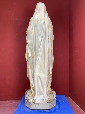 Statue Our Lady Of Lourdes  en Terra-Cotta polychrome, France 19th century ( anno 1870 )