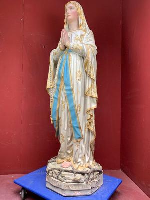 Statue Our Lady Of Lourdes  en Terra-Cotta polychrome, France 19th century ( anno 1870 )