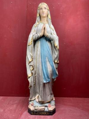 Statue Our Lady Of Lourdes  en Terra - Cotta Polychrome, France 19 th century ( Anno 1890 )