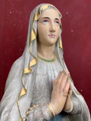 Statue Our Lady Of Lourdes  en Terra - Cotta Polychrome, France 19 th century ( Anno 1890 )