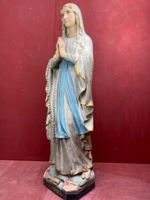 Statue Our Lady Of Lourdes  en Terra - Cotta Polychrome, France 19 th century ( Anno 1890 )
