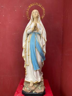 Statue Our Lady Of Lourdes en Plaster polychrome, France 19 th century