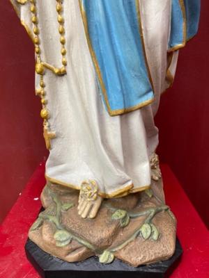 Statue Our Lady Of Lourdes en Plaster polychrome, France 19 th century