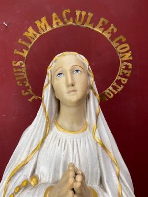 Statue Our Lady Of Lourdes en Plaster polychrome, France 19 th century