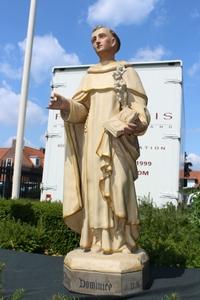 Statue St. Dominic en plaster polychrome, Belgium 19th century