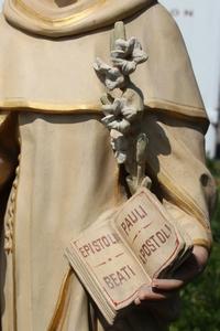 Statue St. Dominic en plaster polychrome, Belgium 19th century