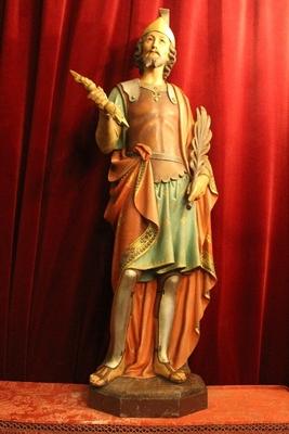 Statue St. Donatus en plaster polychrome, Belgium 19th century ( anno 1875 )