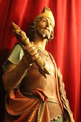 Statue St. Donatus en plaster polychrome, Belgium 19th century ( anno 1875 )