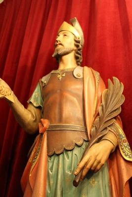 Statue St. Donatus en plaster polychrome, Belgium 19th century ( anno 1875 )