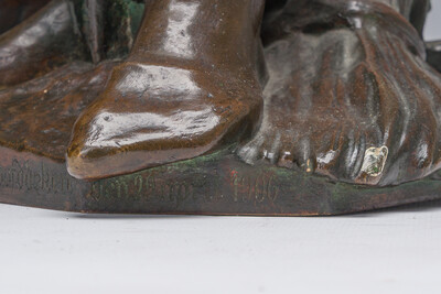 Statue St. Isidore en Bronze, 19 th century