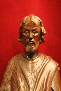 Statue St. John Baptist , Fully Hand-Carved Wood en hand-carved wood , Dutch 19th century