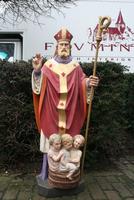 Statue St.Nicholas en Plaster Polycrome, Belgium 19th century