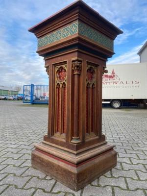 Statue Stand en Oak wood, Belgium 19 th century