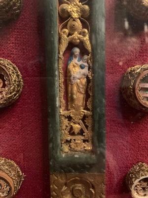 Stunning Reliquary Containing An Ex-Ligno-Relic Of The True Cross And Relics Of Multiple Saints. Original Documents Most Probably Inside. France 19TH CENTURY (ABOUT 1830).