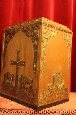 Tabernacle en Wood / Brass / Stones, Dutch 20th century