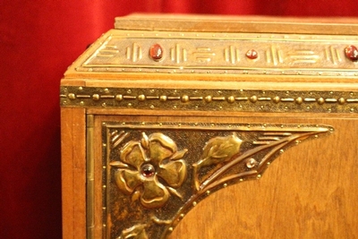 Tabernacle en Wood / Brass / Stones, Dutch 20th century