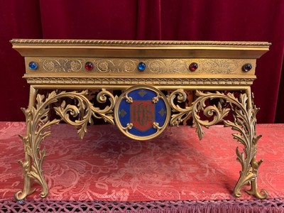 Tabor Enamelled On 4 Sides en Bronze / Gilt / Stones / Enamel, France 19th century ( anno 1870 )