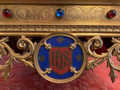 Tabor Enamelled On 4 Sides en Bronze / Gilt / Stones / Enamel, France 19th century ( anno 1870 )