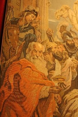 Tapestry Gobelin Adoration Of The Three Magi  Flemish 19th century ( 1865 )